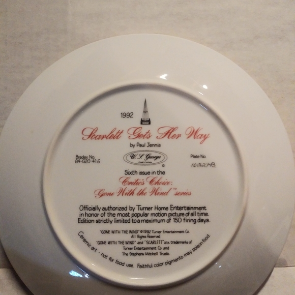 8 "Gone With The Wind," collection collectors plates - Picture 2 of 15